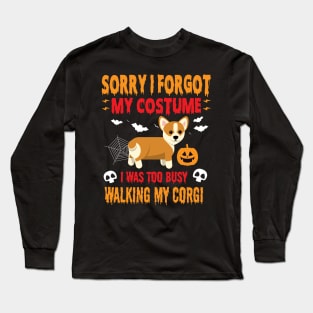 Halloween Corgi tshirt Cute Doggy Tee Long Sleeve T-Shirt